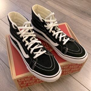 NEW Vans Sk8-Hi Slim Black Women’s 6.5 Men’s 5 new with box skate skateboarding